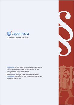 Broschüre Übersetzung Recht, Technik und Wissenschaft